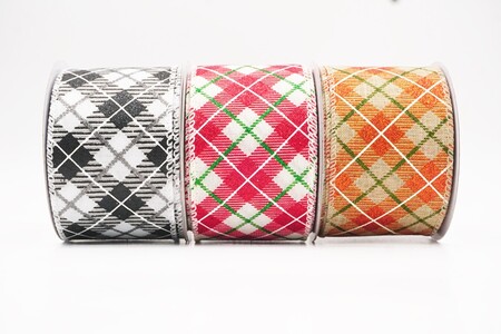 Ruban tartan à carreaux croisés classique